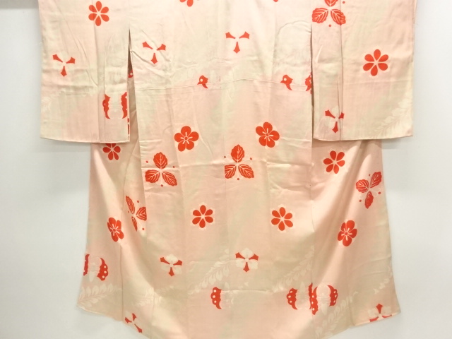 JAPANESE KIMONO / ANTIQUE JUBAN / SILK / MON KINSHA / FLOWERS